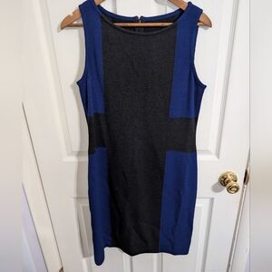St. John Collection Womens Dress Black Blue Sleeveless Wool Work Career